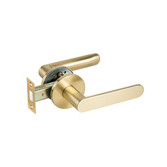 Lewon Satin Brass Passage Door Handle Set