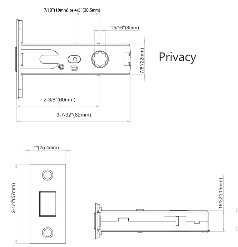 Privacy Door Latch
Magnetic Lock system
Door hardware latch for interior flush door. Invisible strike make the door edge flush to wall.
