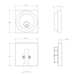 Square Deadbolt - Satin Brass