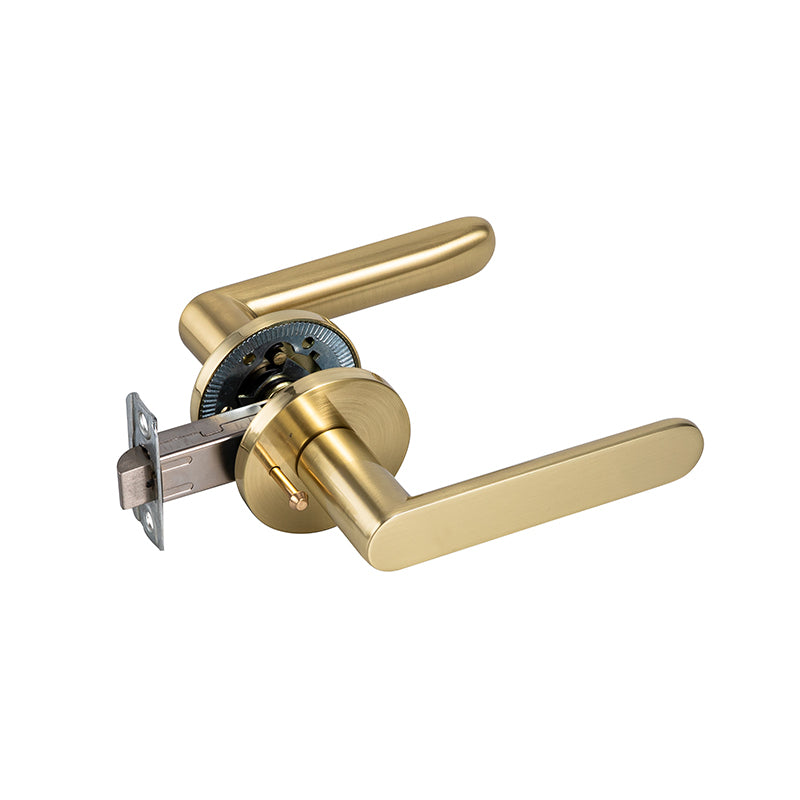 Yolo Satin Brass Privacy Door Handle Set