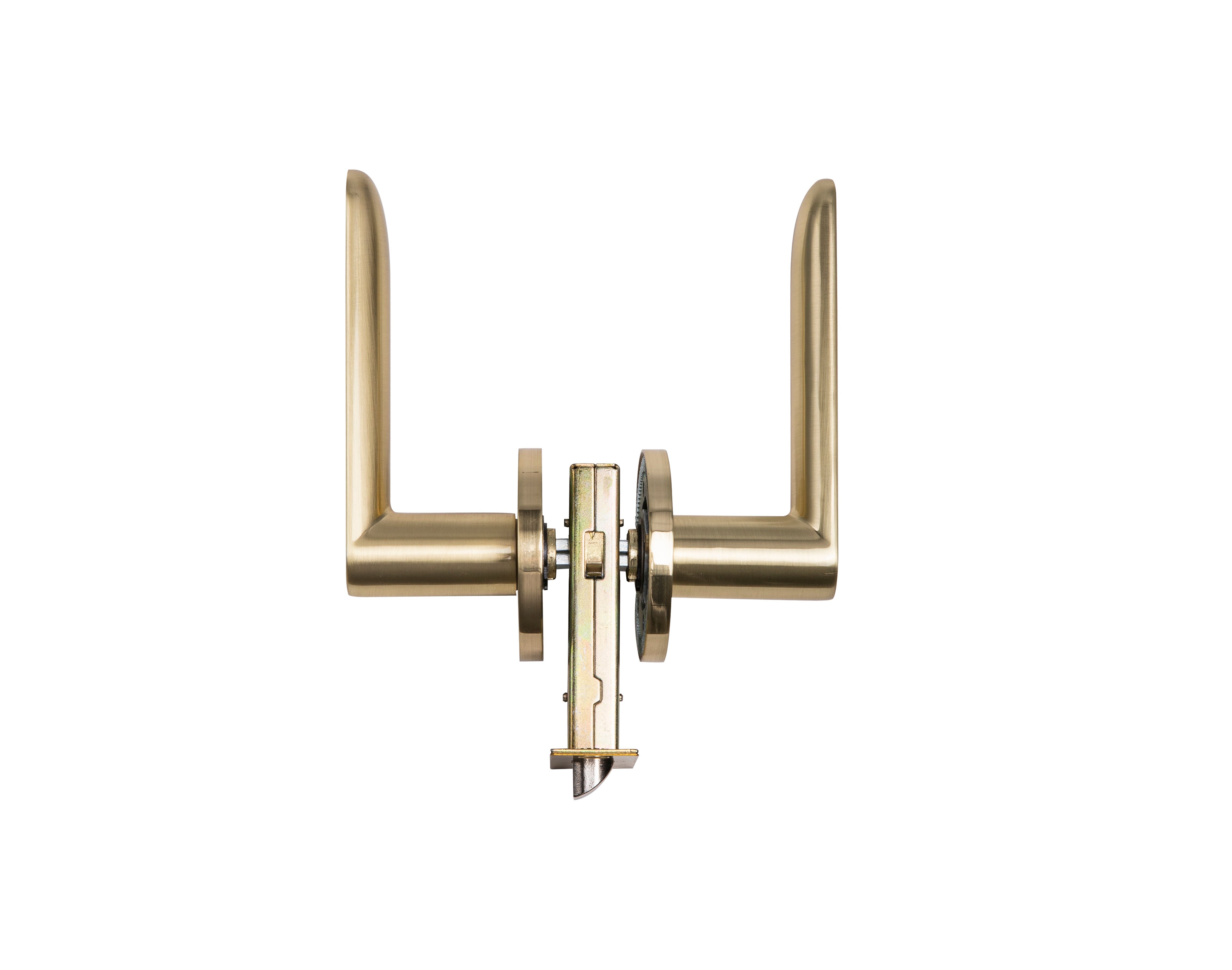 Lewon Satin Brass Passage Door Handle Set