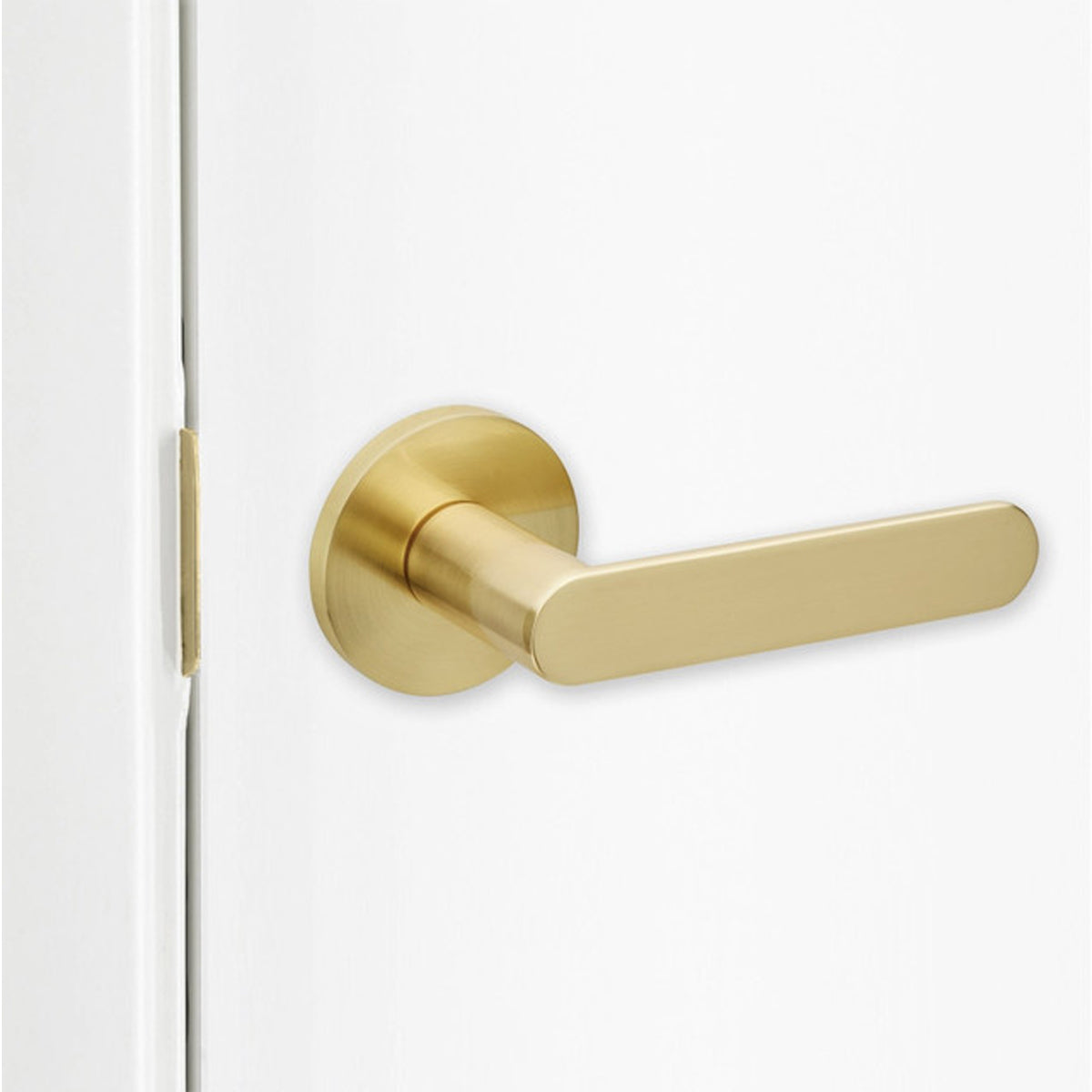 Lewon Satin Brass Passage Door Handle Set