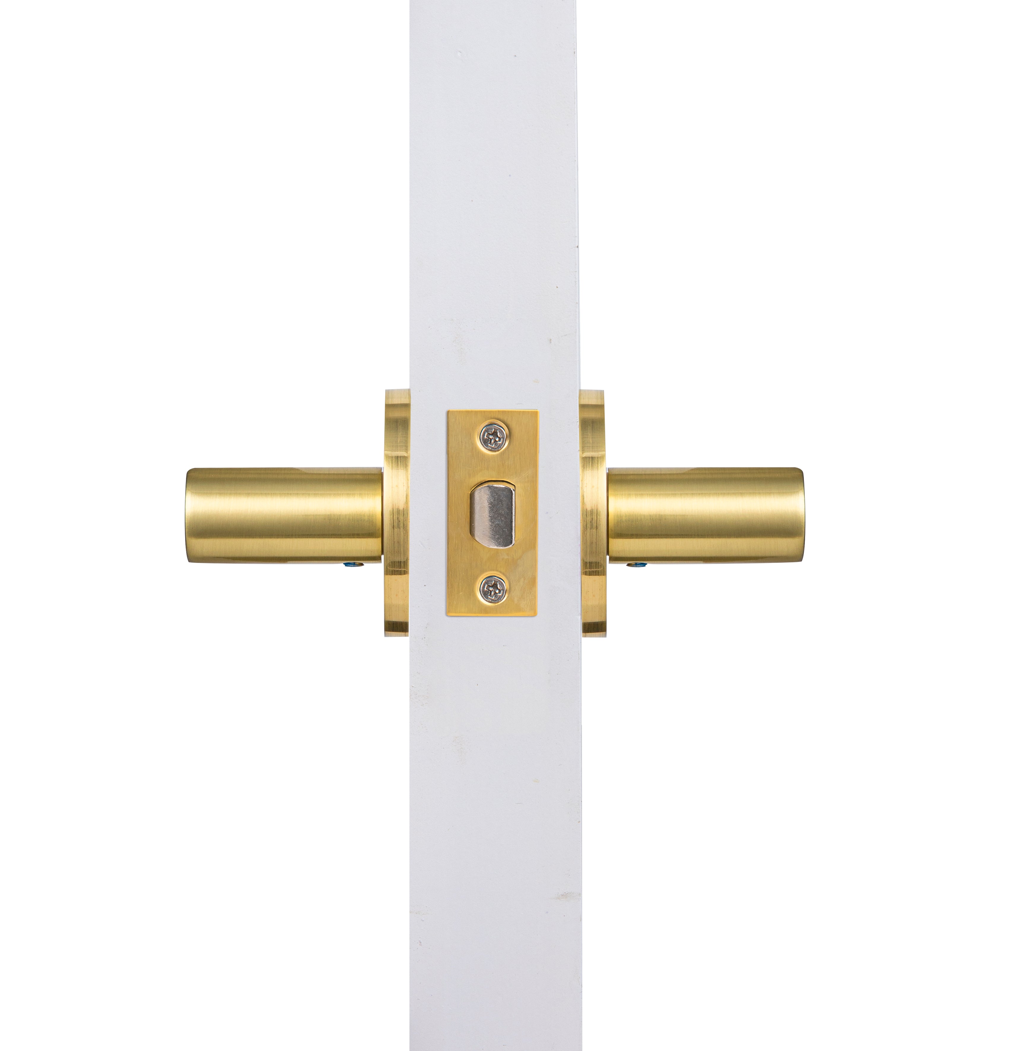 Lewon Satin Brass Passage Door Handle Set