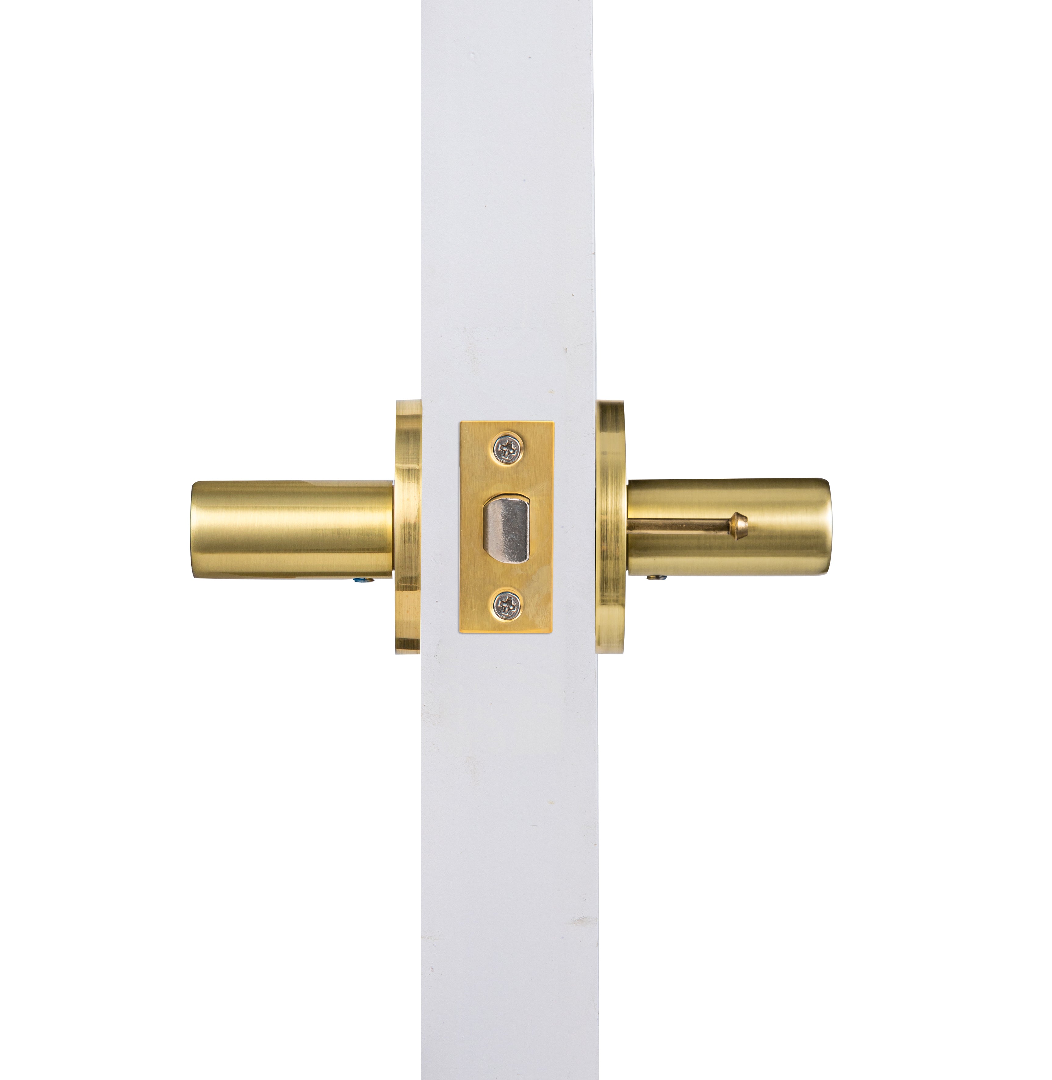 Yolo Satin Brass Privacy Door Handle Set