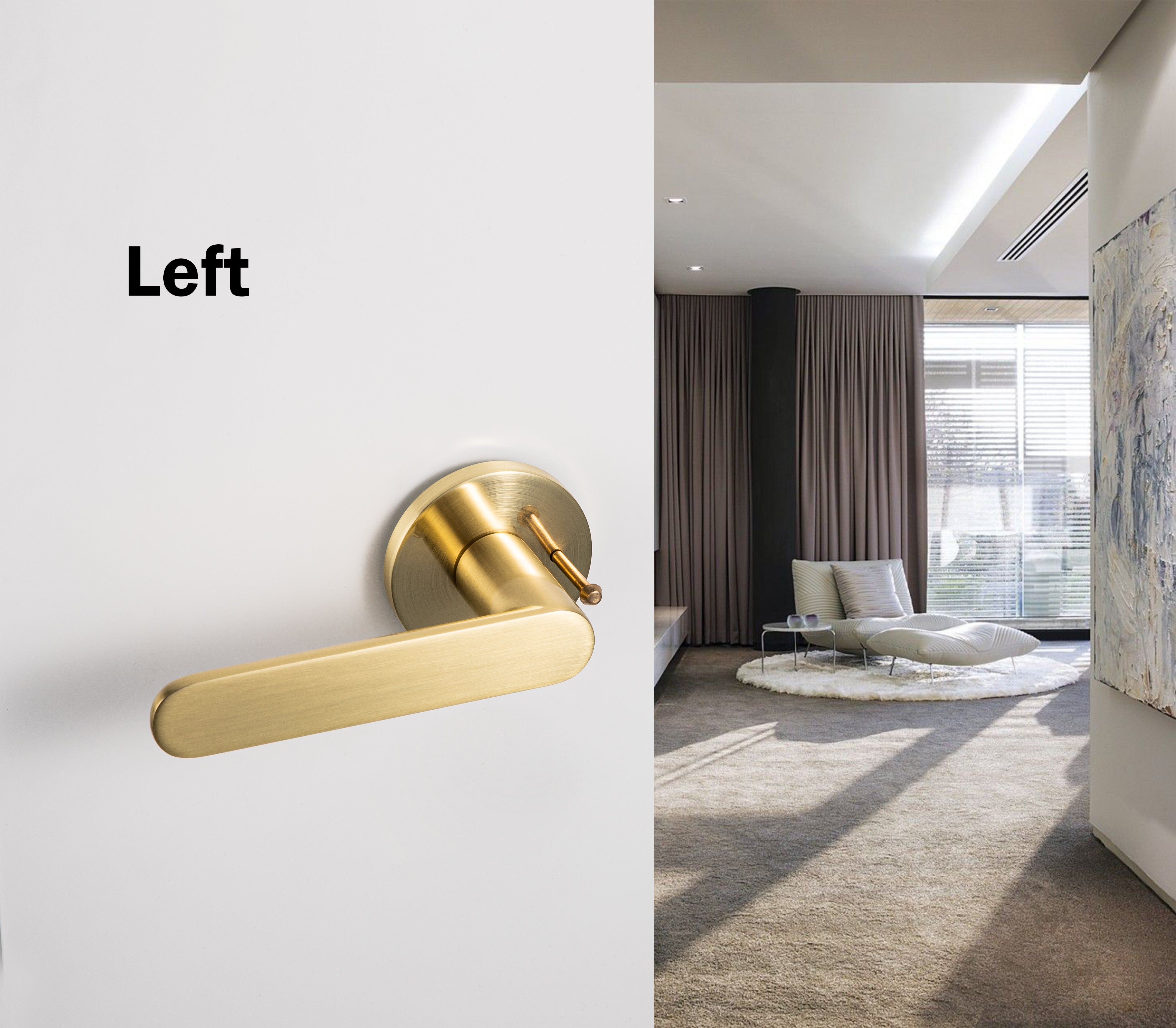 Yolo Satin Brass Privacy Door Handle Set